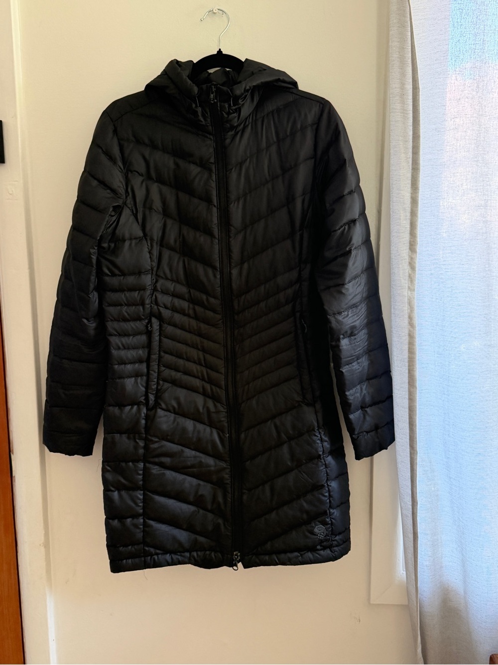 Mountain Hardwear Women's Black Long Hooded Puffer Jacket